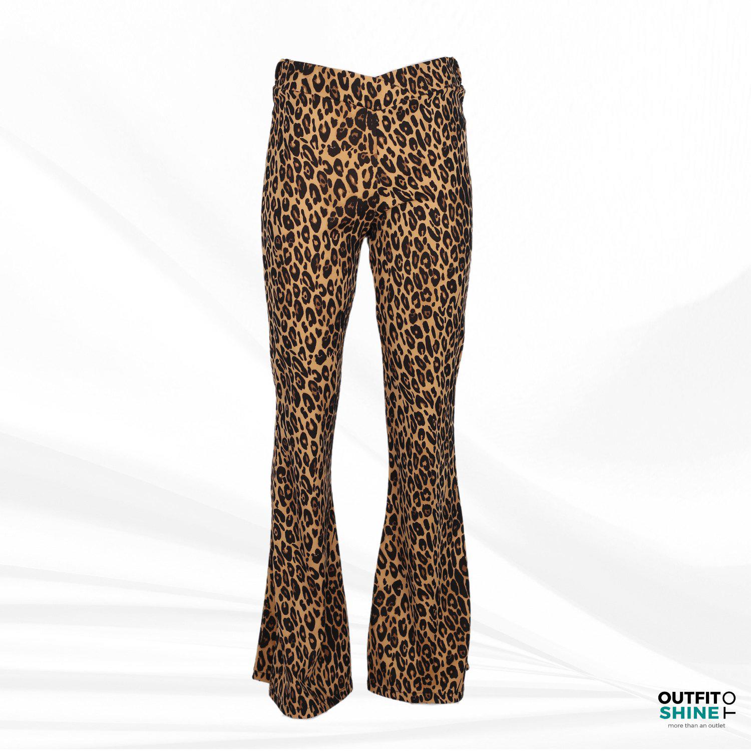 Pantaloni dama animal print maro Zuiki