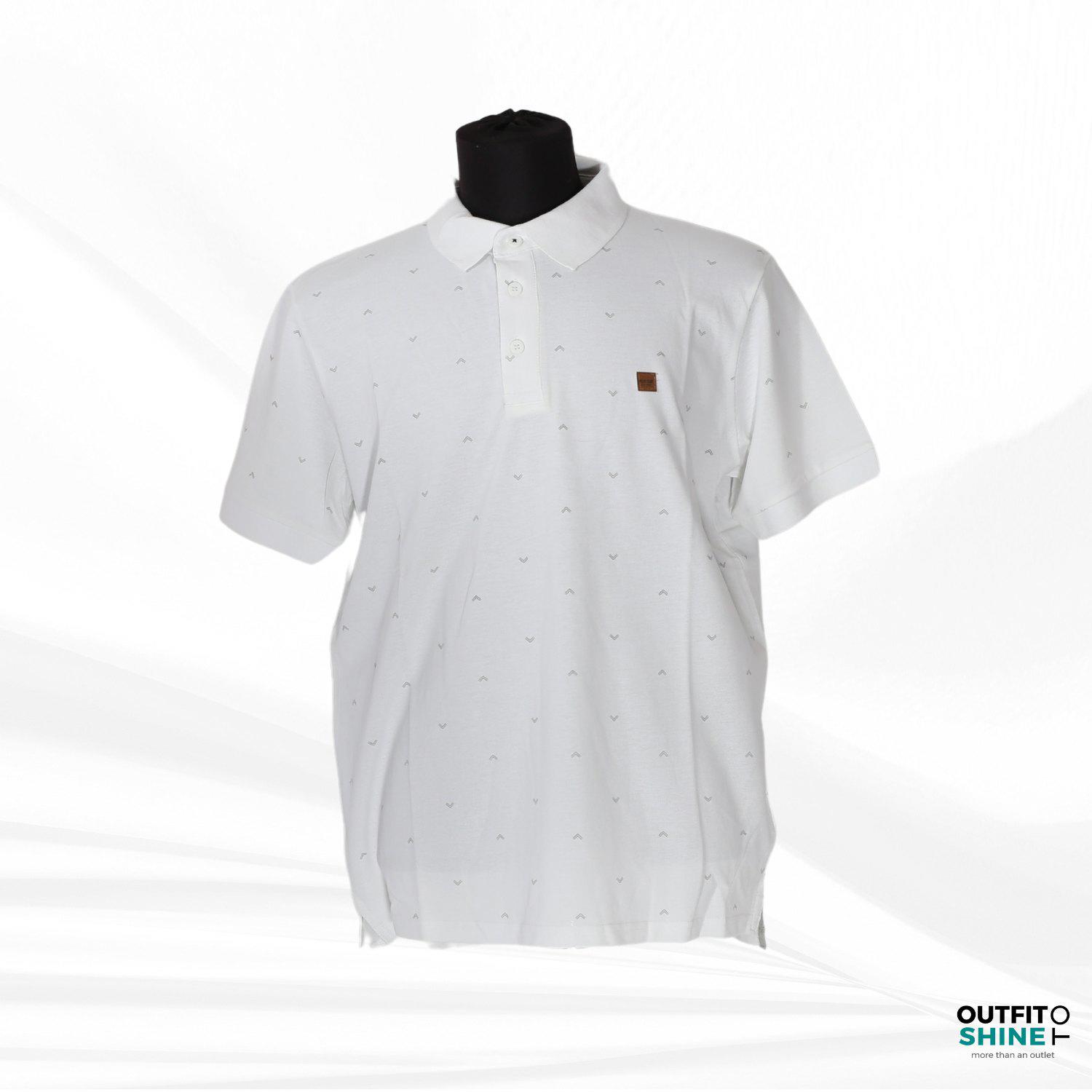 Tricou polo barbati alb imprimeu Indicode